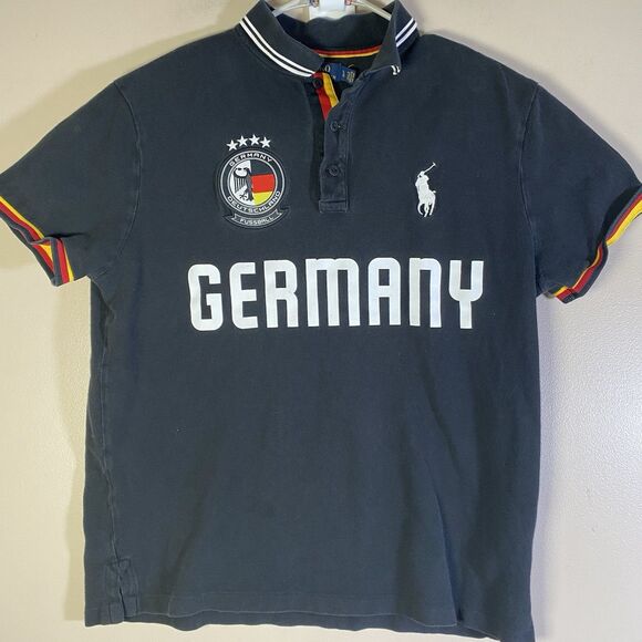 Polo by Ralph Lauren Other - Polo Ralph Lauren Shirt Mens Large Black Red Germany National Team Soccer Jersey